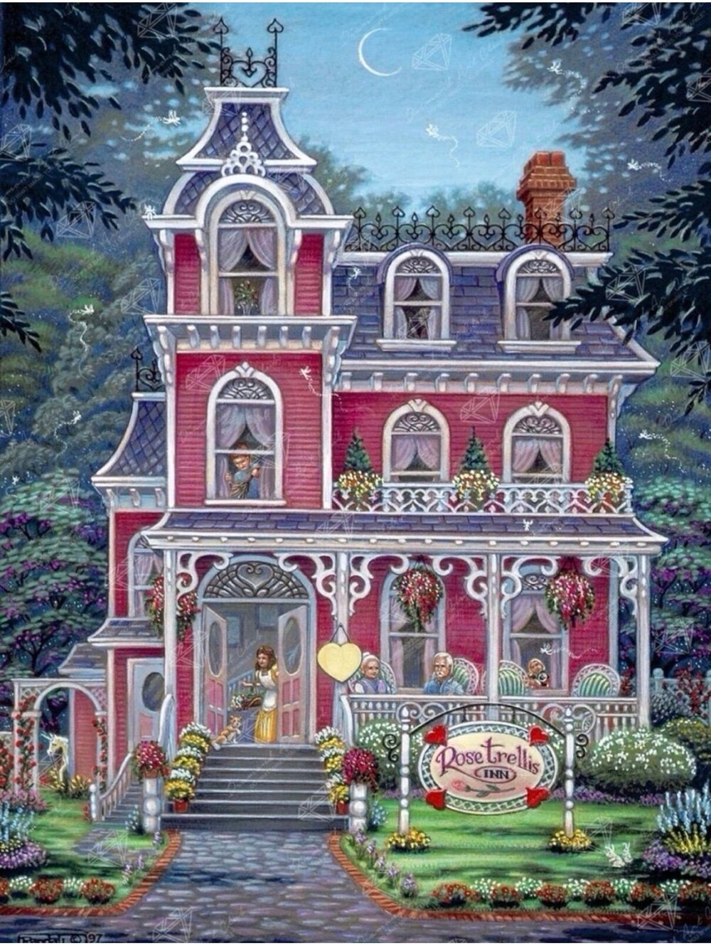 Rose Trellis Inn by Randal Spangler - Diamond Art Club